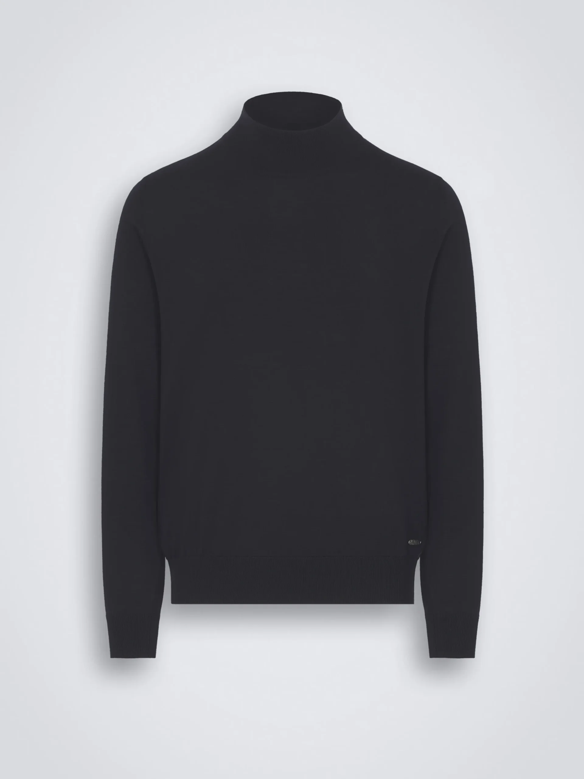 Midnight blue responsible wool mockneck sweater
