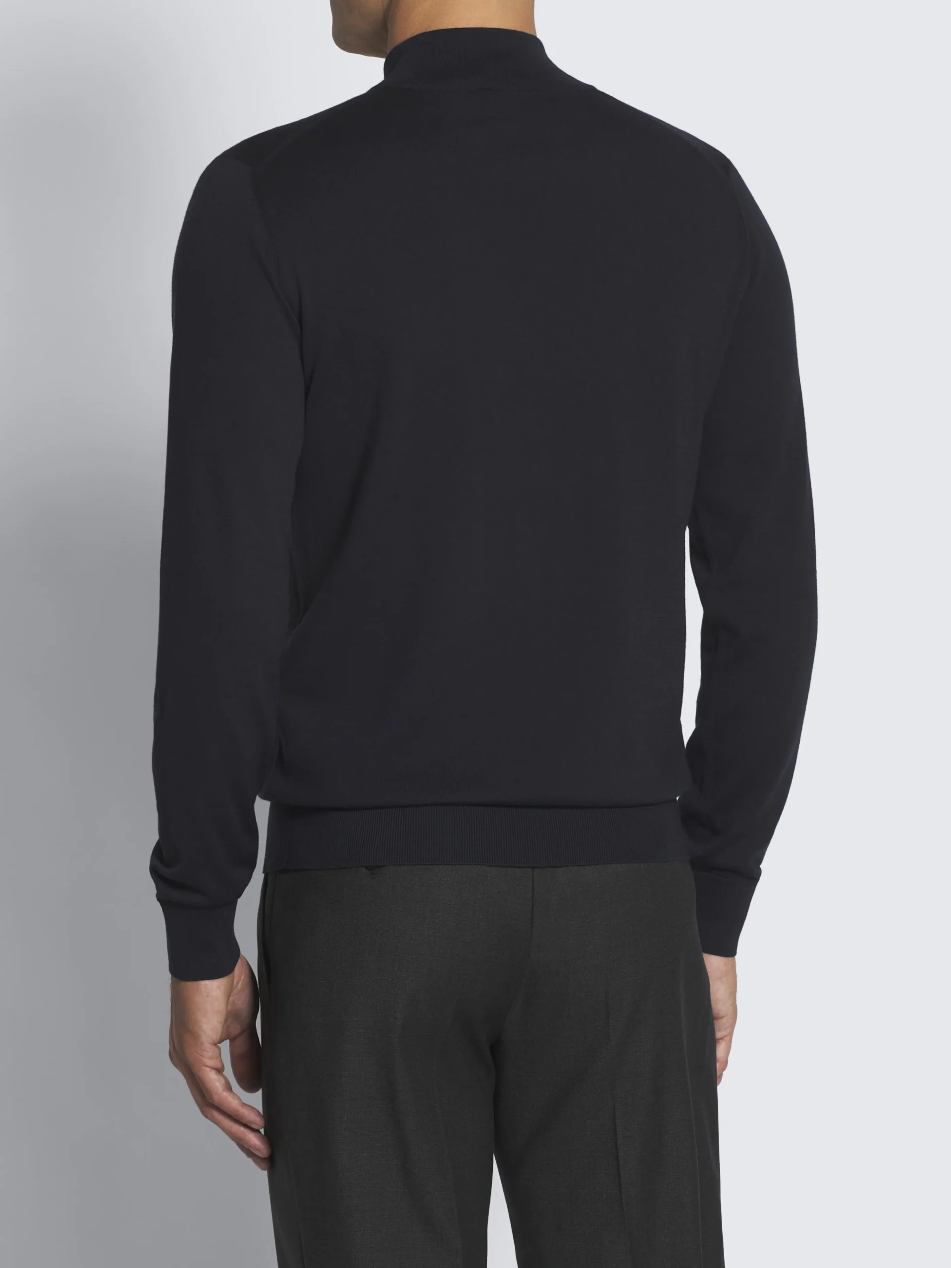 Midnight blue responsible wool mockneck sweater
