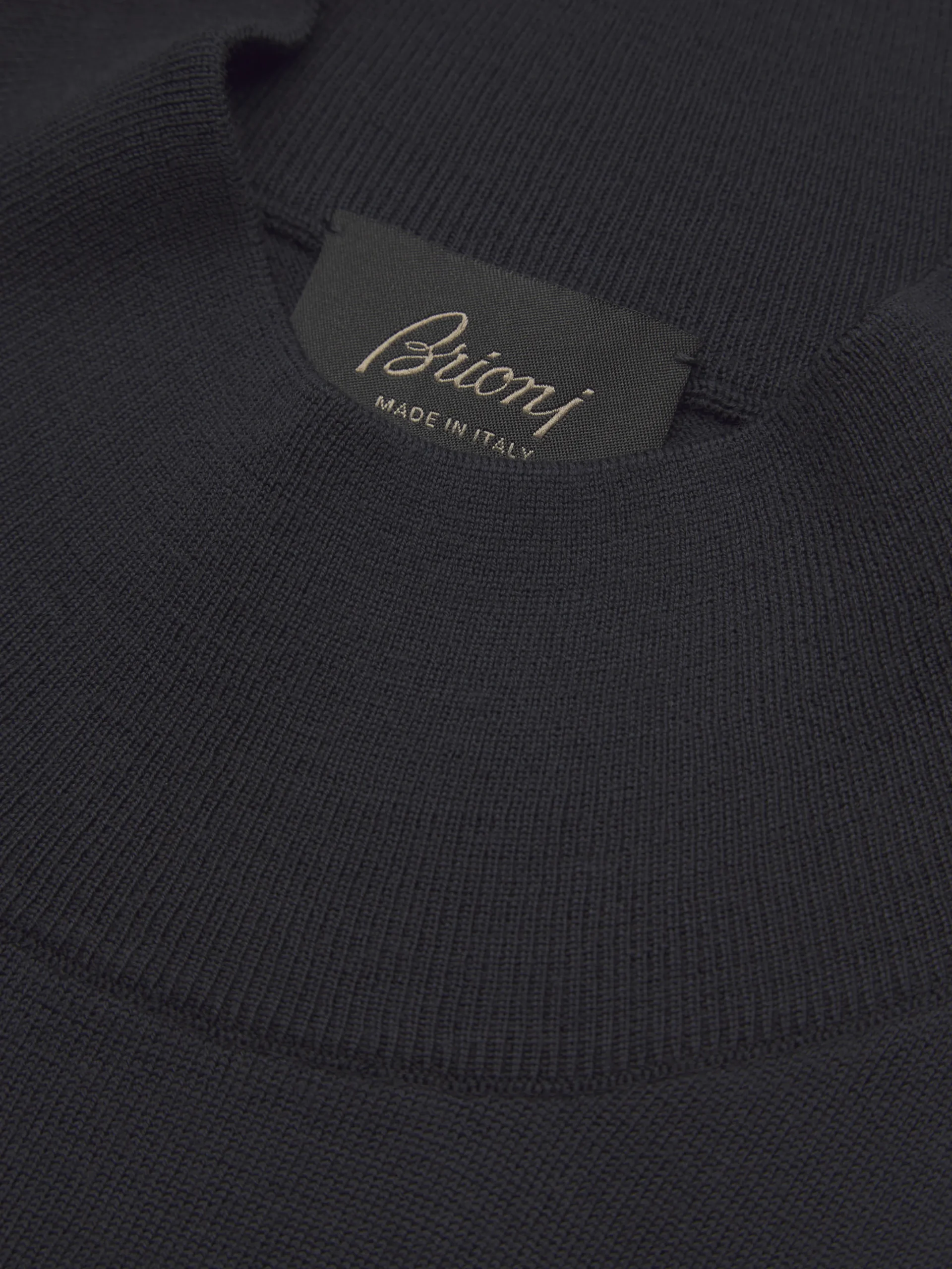 Midnight blue responsible wool mockneck sweater