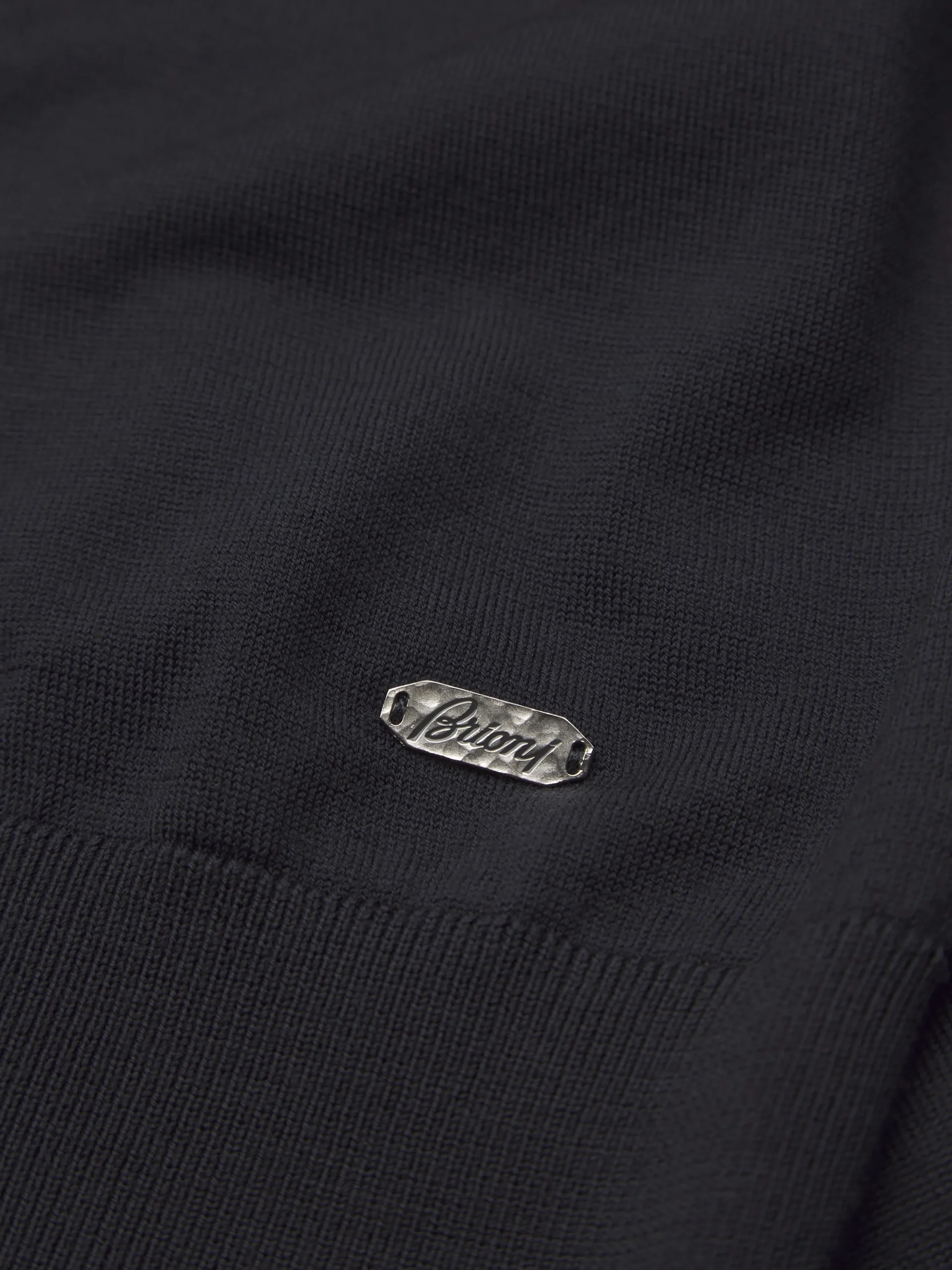 Midnight blue responsible wool mockneck sweater