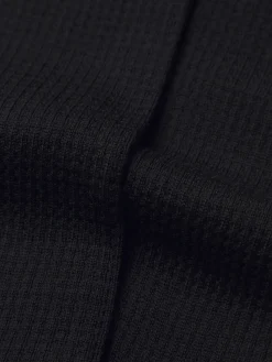 Midnight blue ribbed wool socks