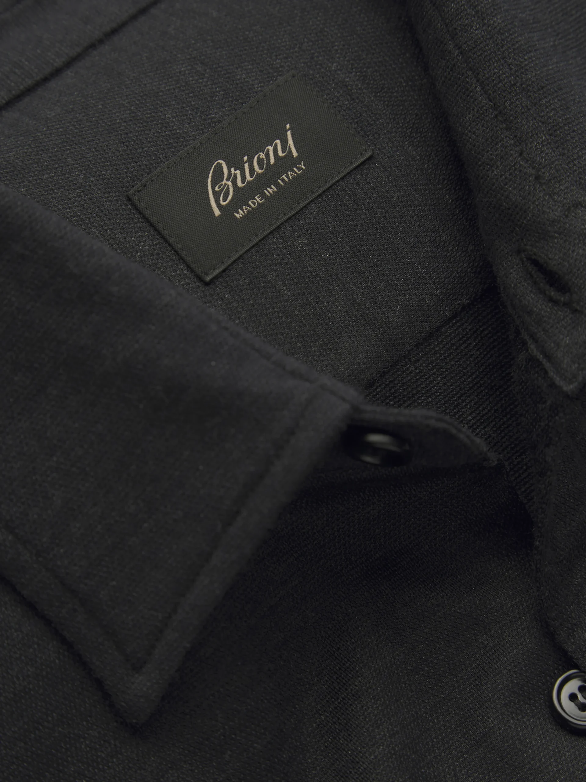 Midnight blue silk and wool piqué shirt