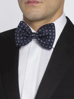 Midnight blue silk bow tie