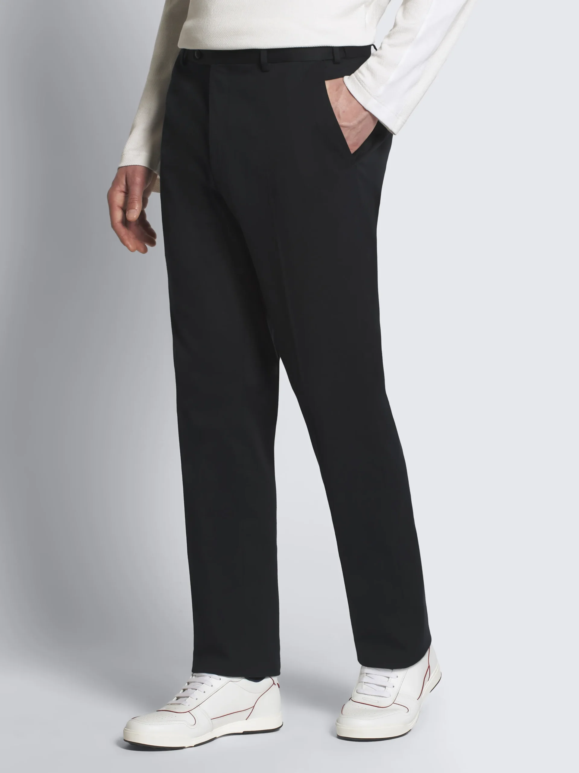 Midnight blue stretch cotton gabardine Journey trousers
