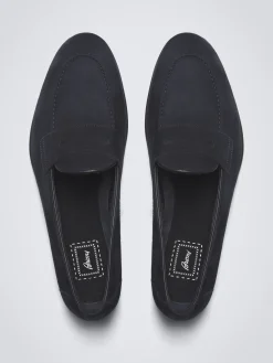 Midnight blue suede Appia penny loafers