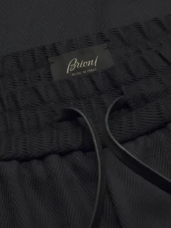 Midnight blue Super 180's herringbone wool Torino trousers