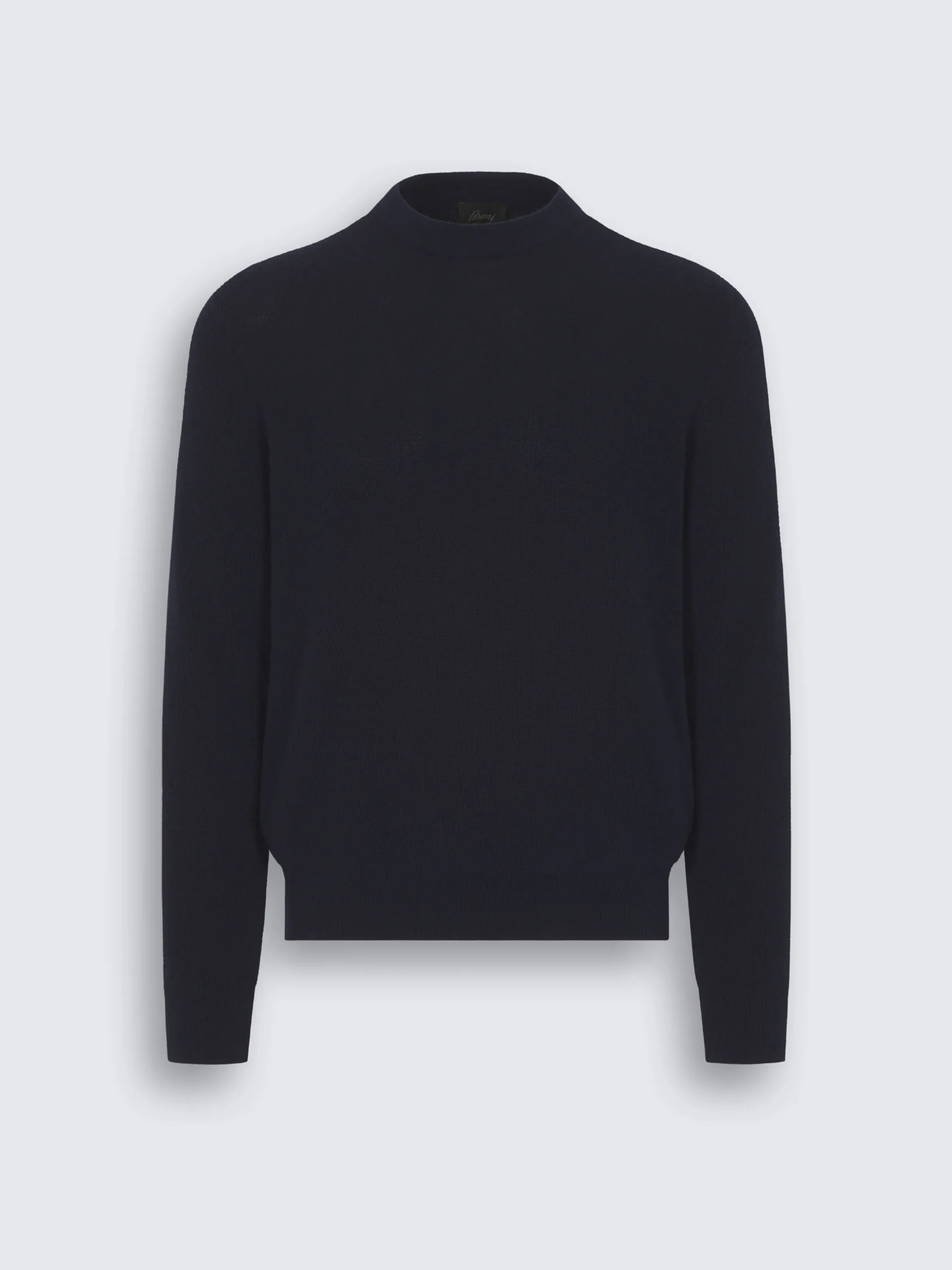 Midnight blue vicuña and cotton crewneck sweater