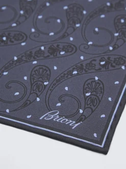 Navy and sky blue silk pocket square