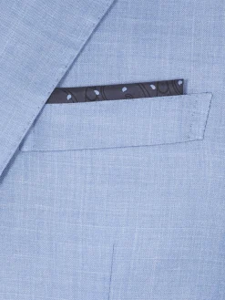 Navy and sky blue silk pocket square
