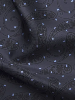 Navy and sky blue silk pocket square