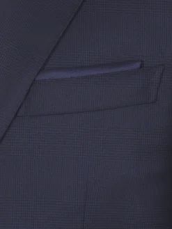 Navy blue and dark brown silk pocket square