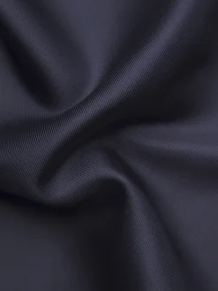 Navy blue and dark brown silk pocket square