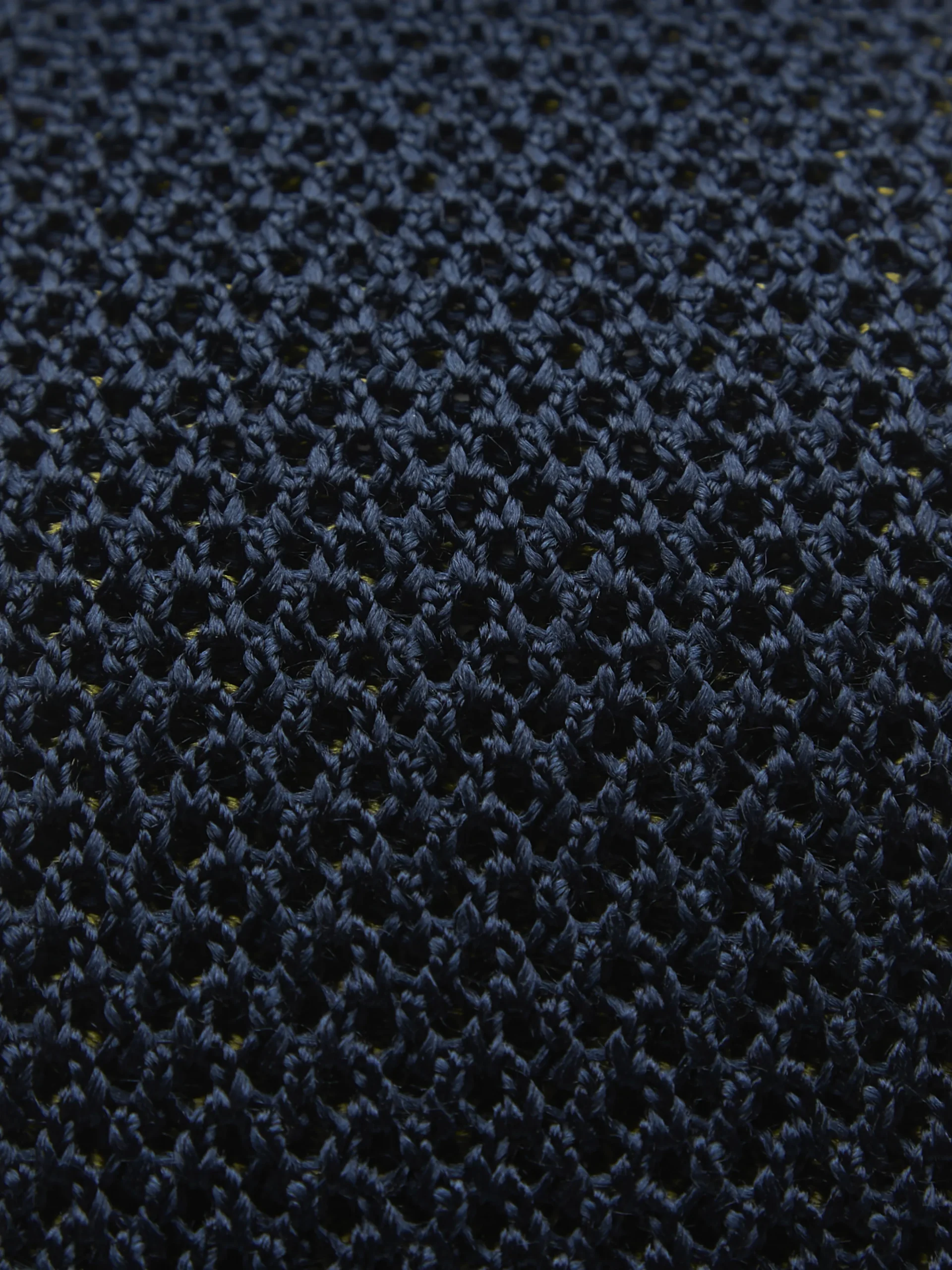 Navy blue and olive green knitted silk tie