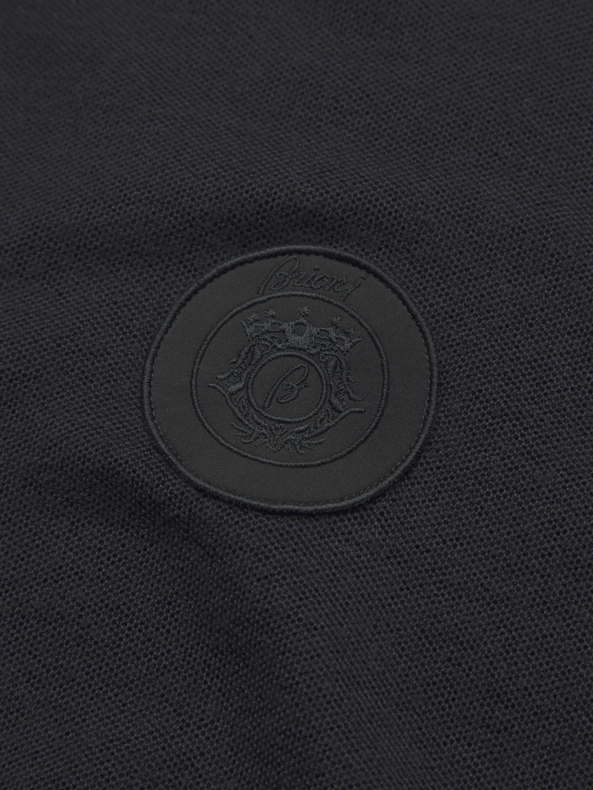 Navy blue cashmere and silk half-zip mockneck sweater