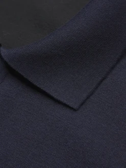 Navy blue cashmere, silk and cotton blouson
