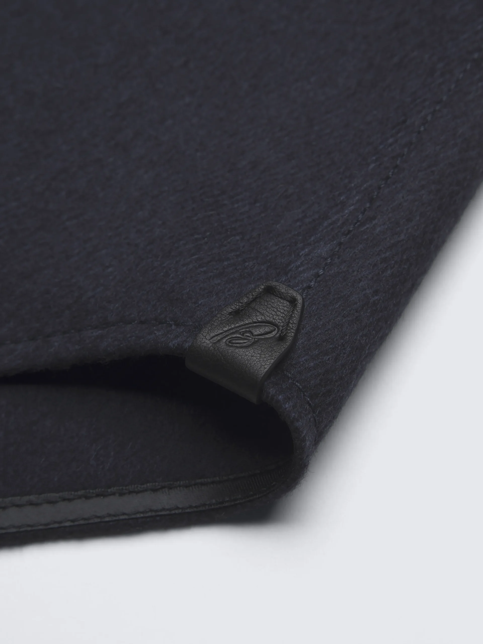 Navy blue cashmere, silk and vicuña Vagabond overshirt