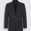Navy blue checked Escorial wool Brunico suit