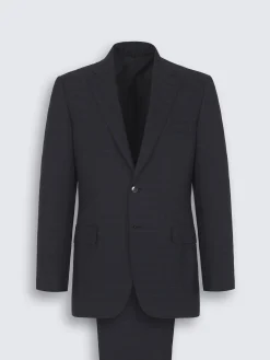Navy blue checked Escorial wool Brunico suit