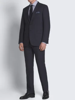 Navy blue checked Escorial wool Brunico suit