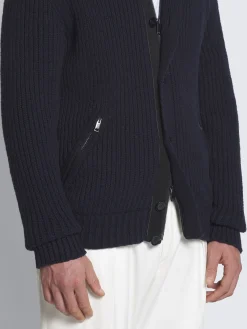 Navy blue cotton blouson