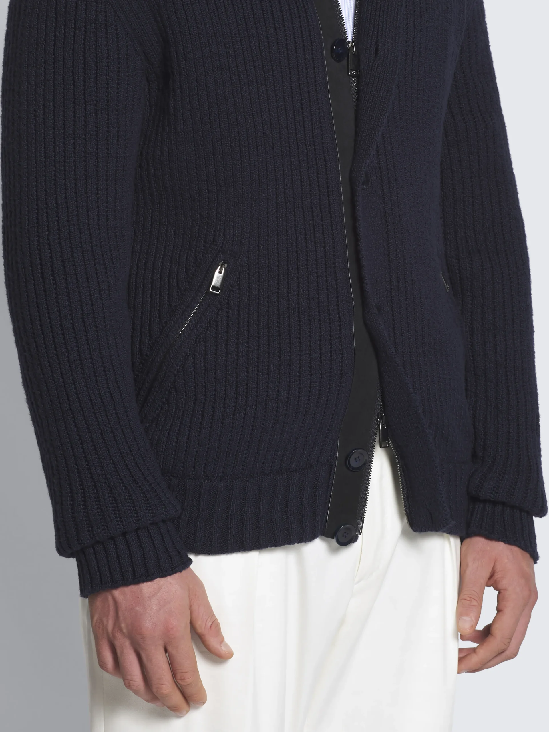 Navy blue cotton blouson