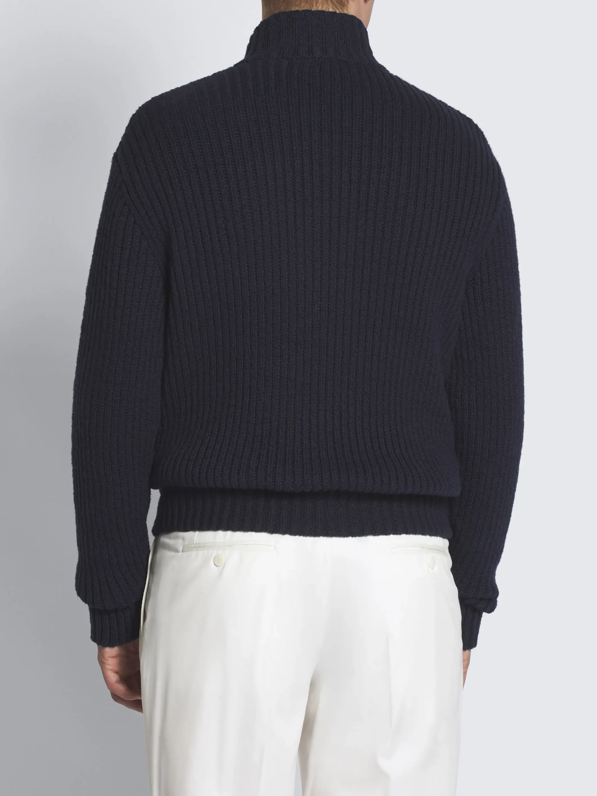 Navy blue cotton blouson