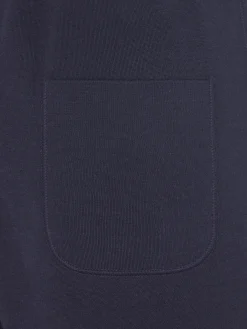 Navy blue cotton, cashmere and silk knit trousers