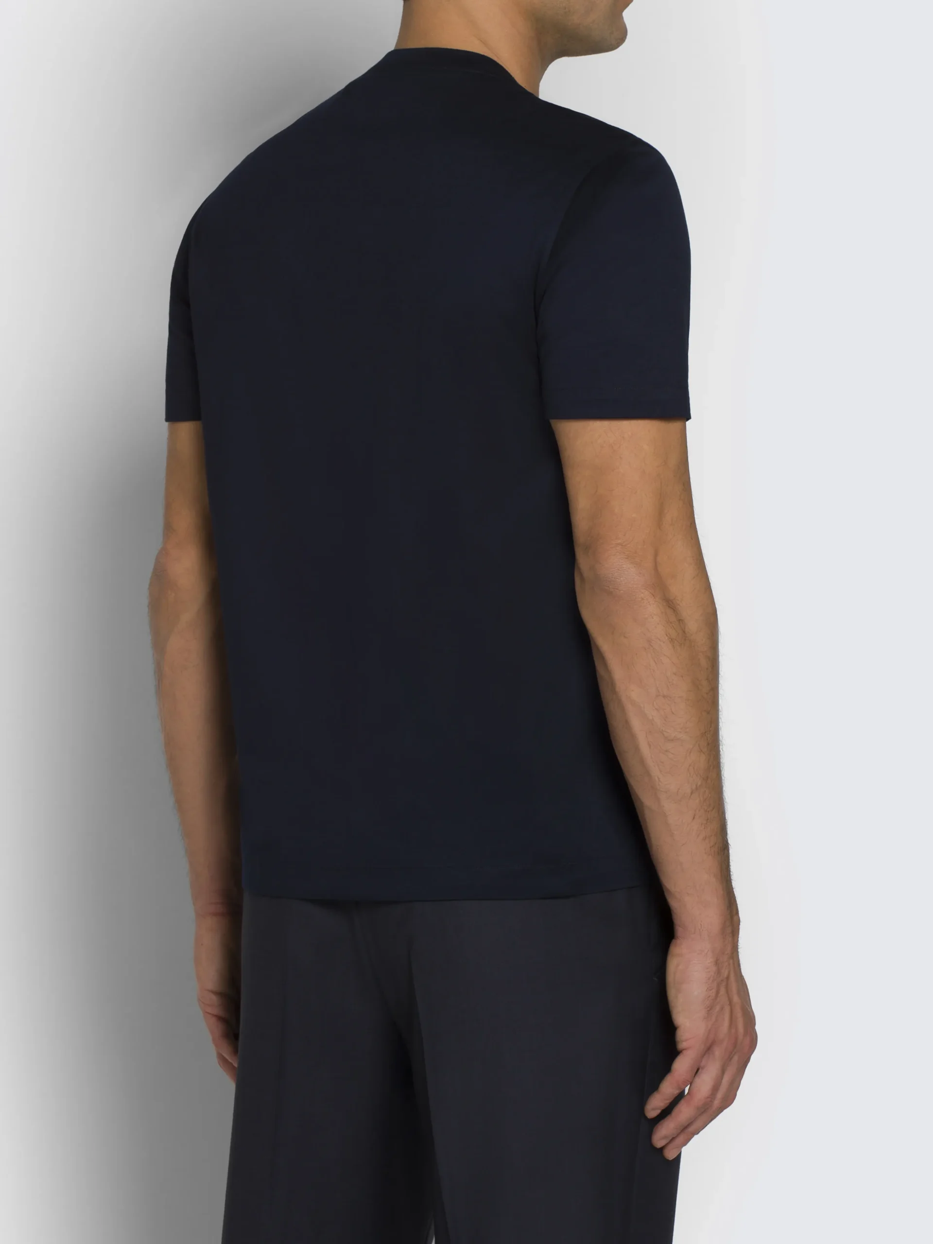 Navy blue cotton logo T-shirt