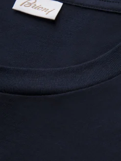Navy blue cotton logo T-shirt