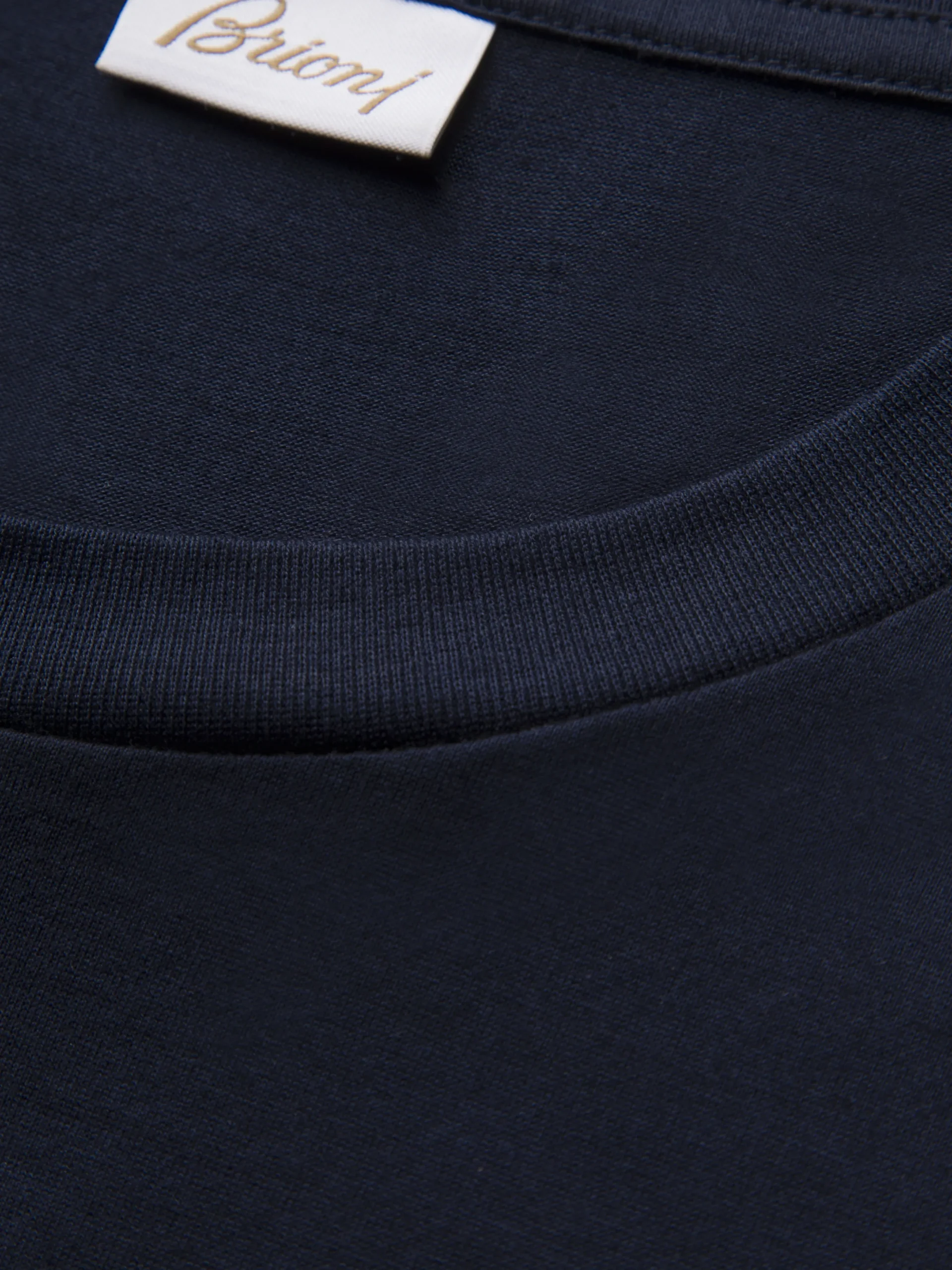 Navy blue cotton logo T-shirt