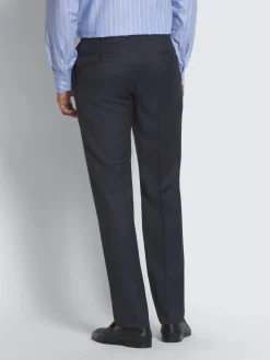 Navy blue herringbone Super 160's wool Brunico suit