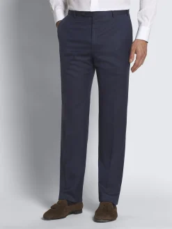 Navy blue herringbone Super 150's responsible wool Brunico suit