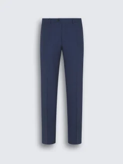 Navy blue linen, wool and silk double-breasted Jardigan