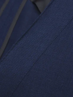 Navy blue linen, wool and silk Jardigan