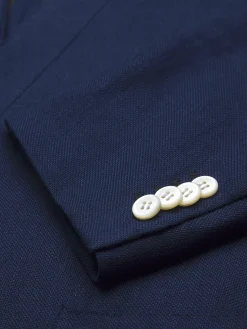 Navy blue linen, wool and silk Jardigan