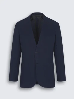 Navy blue linen, wool and silk Jardigan