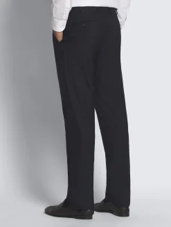 Navy blue pinstriped Super 210's wool Brunico suit