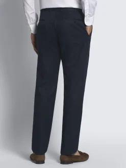 Navy blue Sea Island cotton twill Tigullio trousers