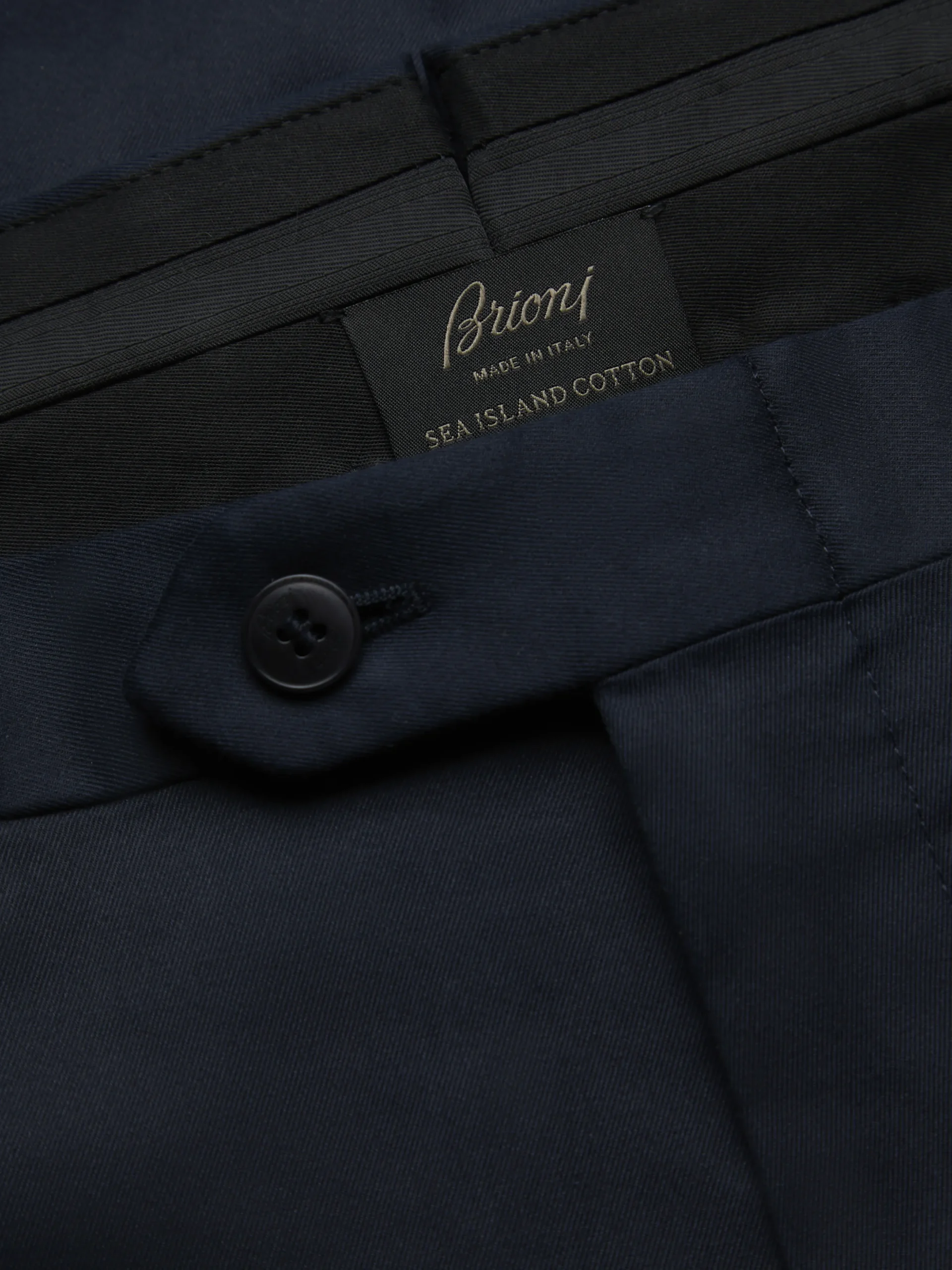 Navy blue Sea Island cotton twill Tigullio trousers