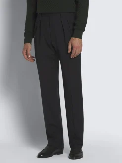 Navy blue wool Elba trousers