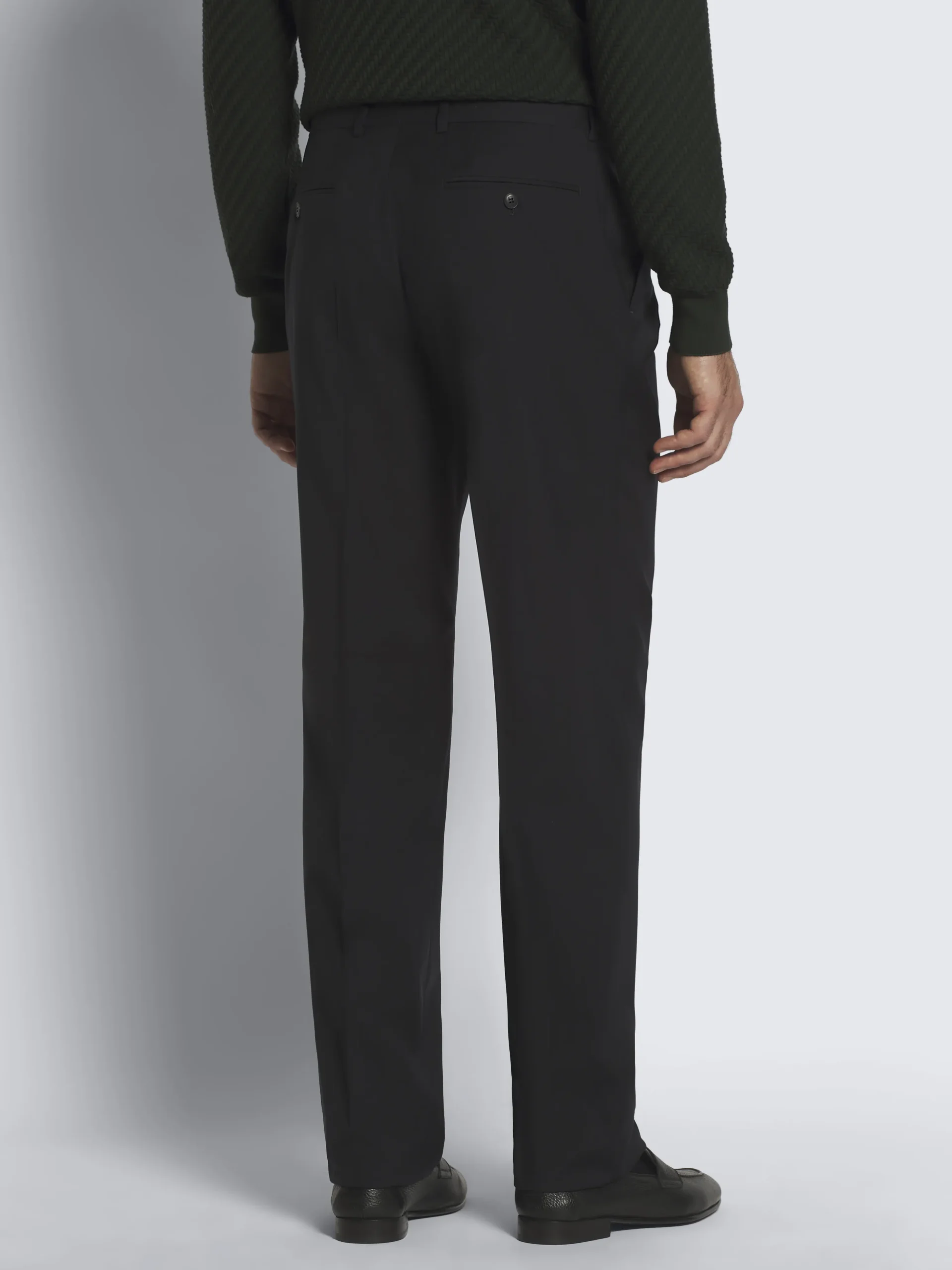 Navy blue wool Elba trousers