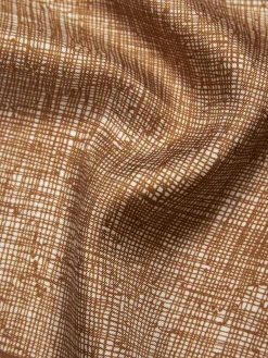 Ochre and white silk pocket square