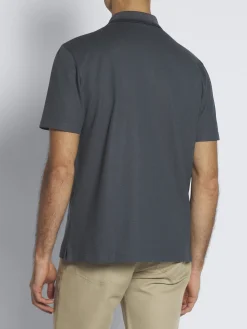 Petroleum blue organic cotton piqué polo
