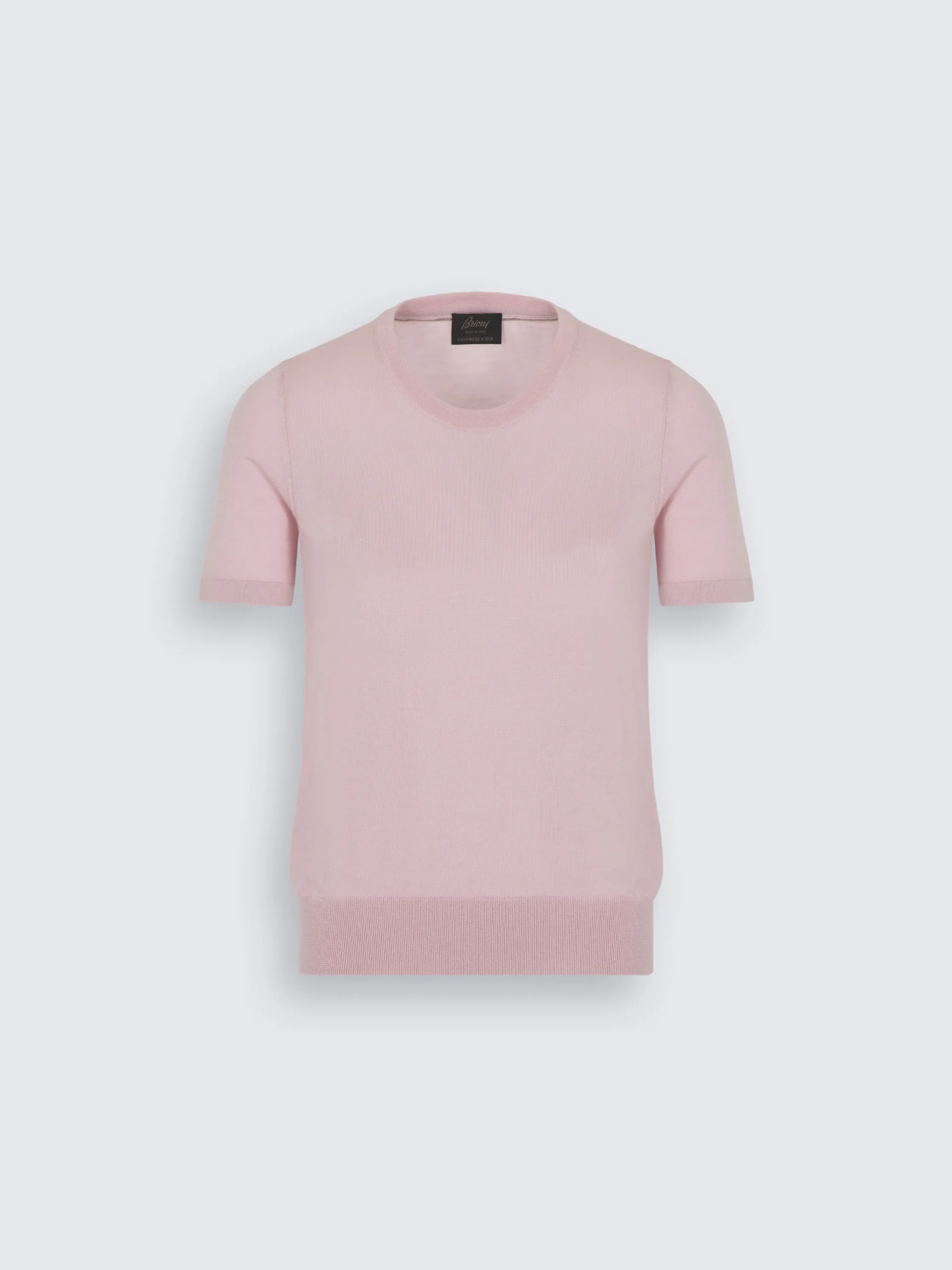 Pink cashmere and silk T-shirt