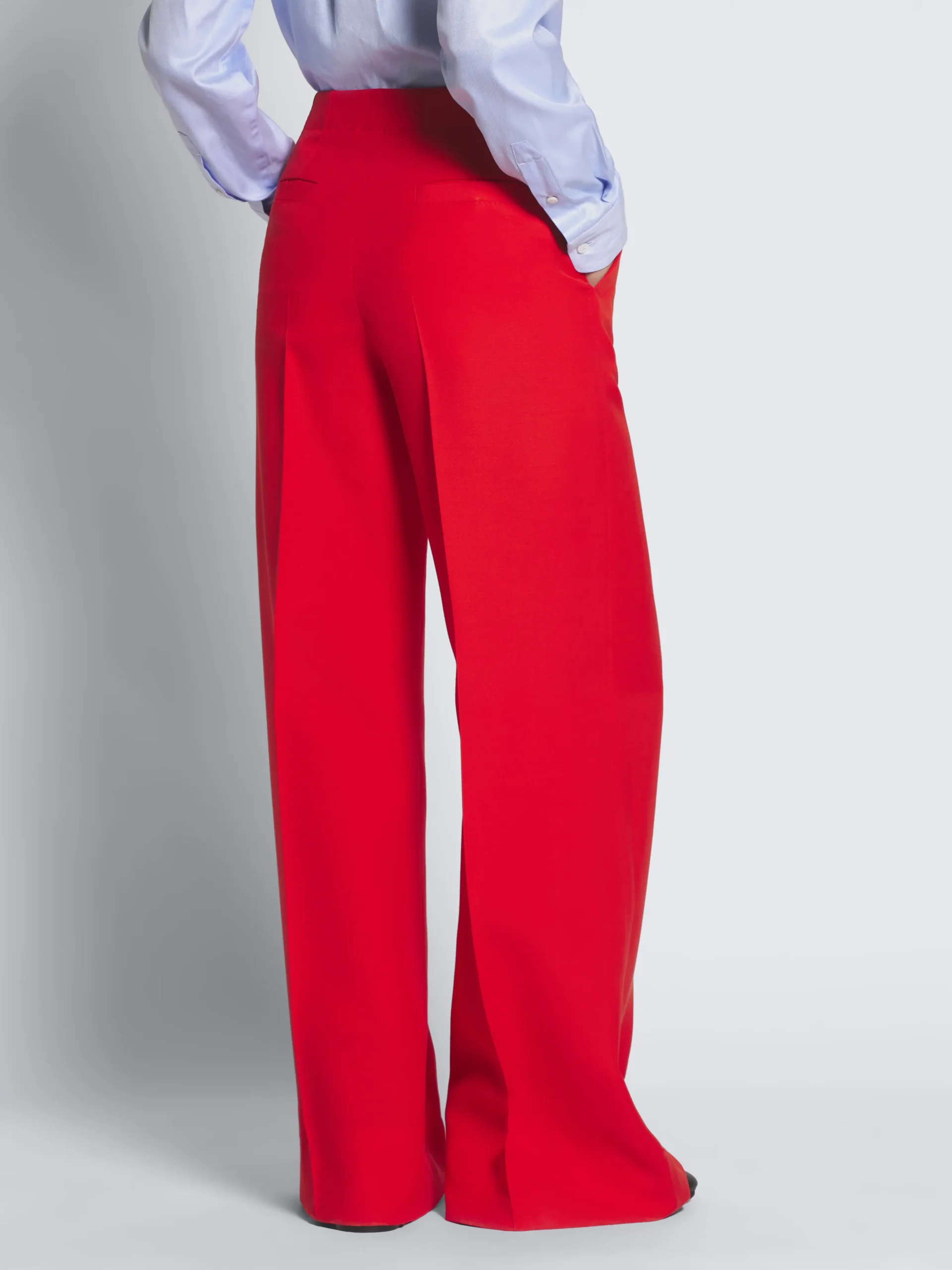 Red wool and silk Camilla trousers