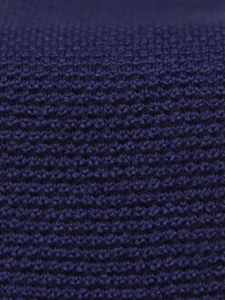 Royal blue knitted cashmere and silk tie