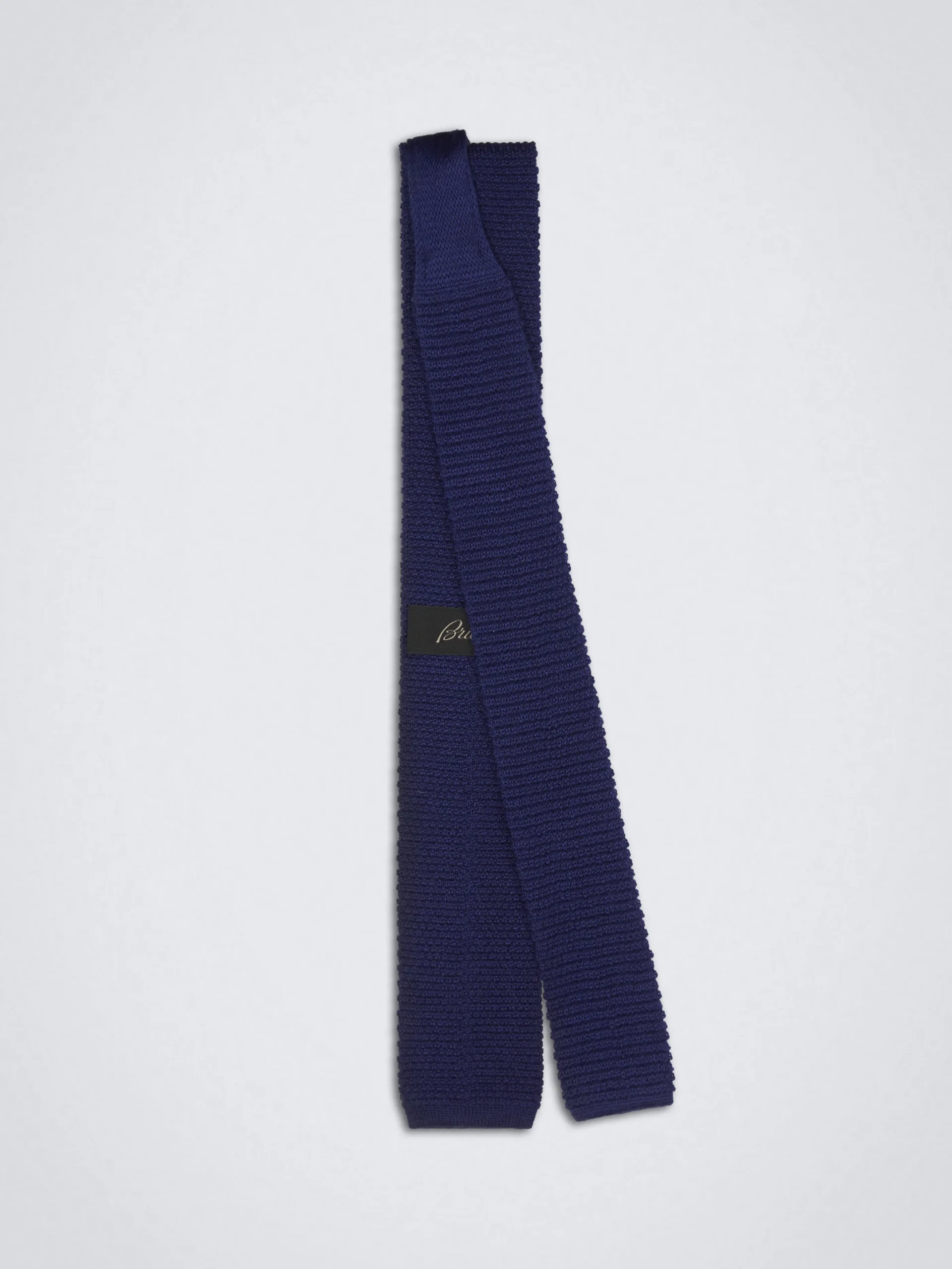 Royal blue knitted cashmere and silk tie