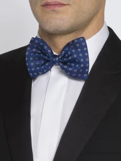 Royal blue silk bow tie