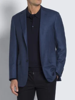 Royal blue vicuña, cashmere and silk Ravello jacket