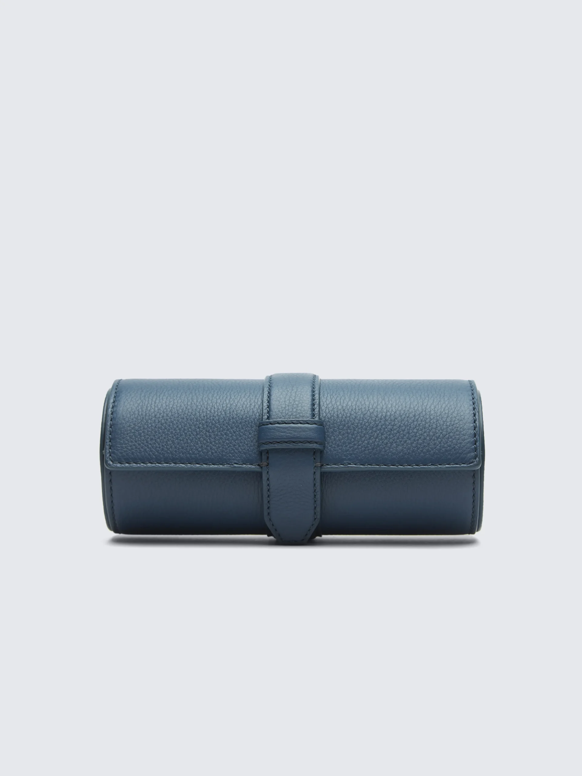 Sapphire blue grained leather watch case